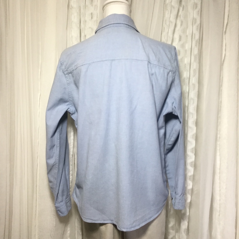 Vintage chambray embroidered school symbols shirt - Picture 4 of 8